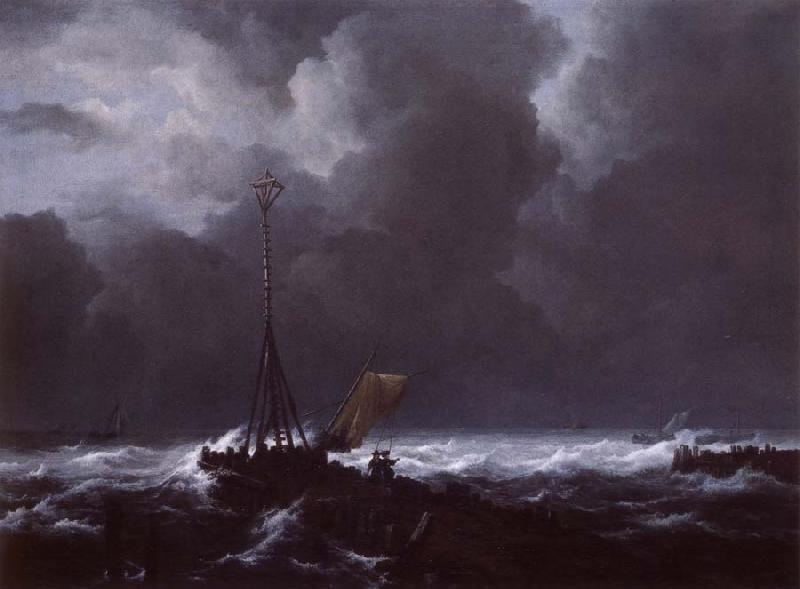 Jacob van Ruisdael View of het lj on a stormy Day France oil painting art